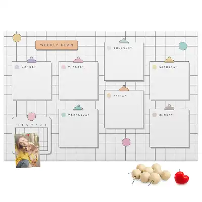 Weekly Printed Cork Memo Board