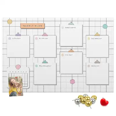 Weekly Printed Cork Memo Board