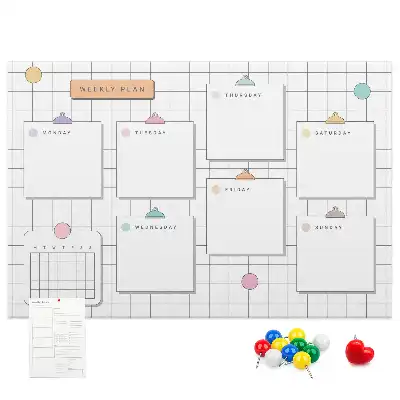 Weekly Printed Cork Memo Board