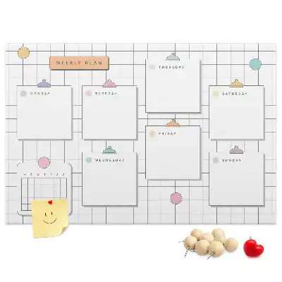 Weekly Printed Cork Memo Board