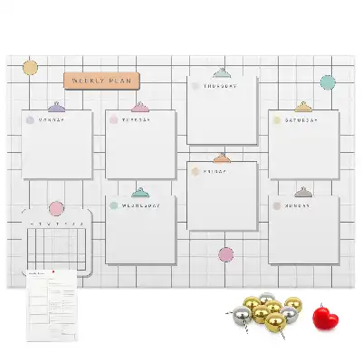 Weekly Printed Cork Memo Board