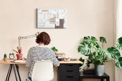 Weekly Printed Cork Memo Board