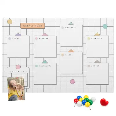 Weekly Printed Cork Memo Board