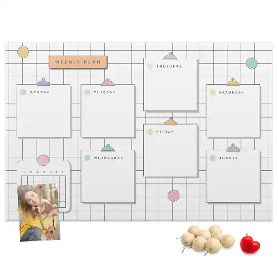 Weekly Printed Cork Memo Board