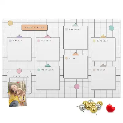 Weekly Printed Cork Memo Board