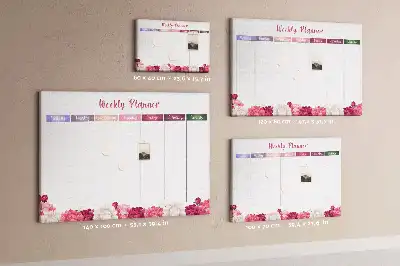 Floral Printed Cork Weekly Planner Memo Board
