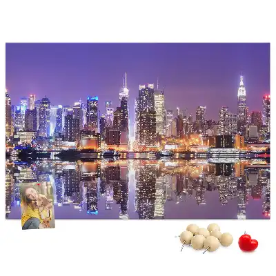 New York at Night Printed Cork Board