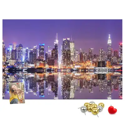 Printed Cork Board New York at night