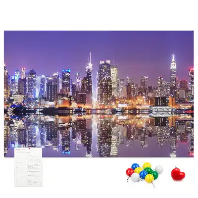 New York at Night Printed Cork Board