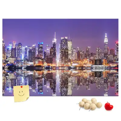 New York at Night Printed Cork Board