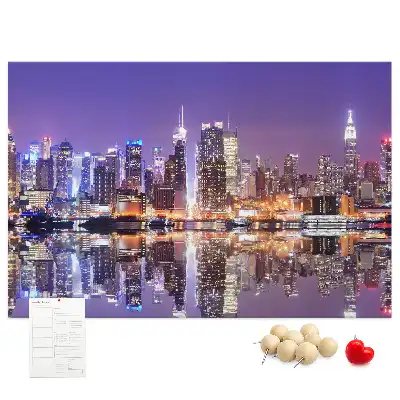 Printed Cork Board New York at night