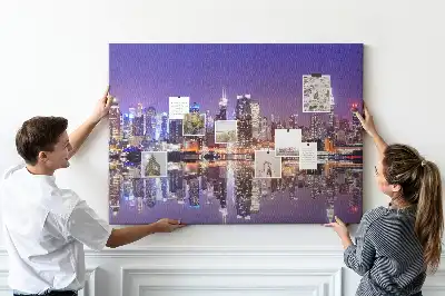 New York at Night Printed Cork Board