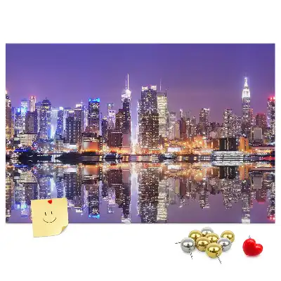 Printed Cork Board New York at night