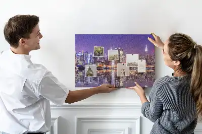 New York at Night Printed Cork Board