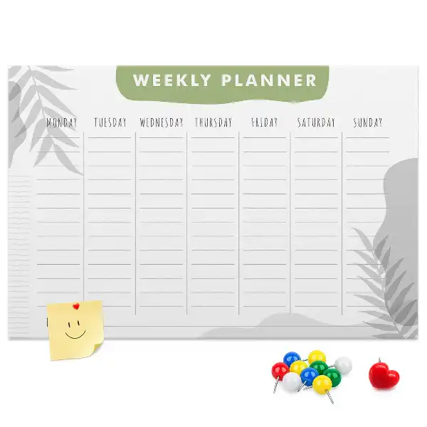Weekly planner cork memo board