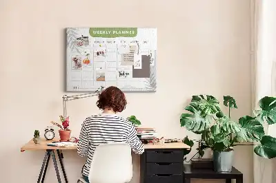 Weekly planner cork memo board