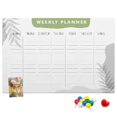 Weekly planner cork memo board