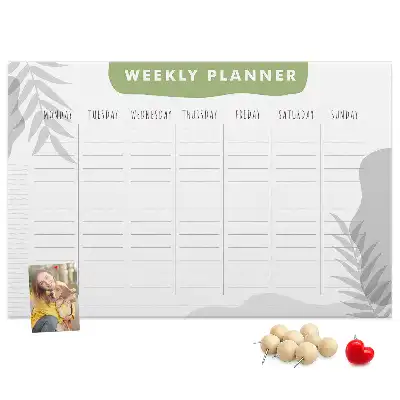 Weekly planner cork memo board