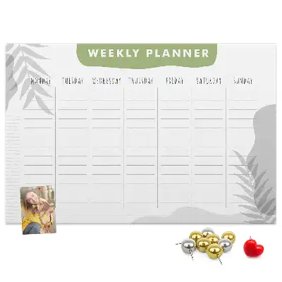 Weekly planner cork memo board