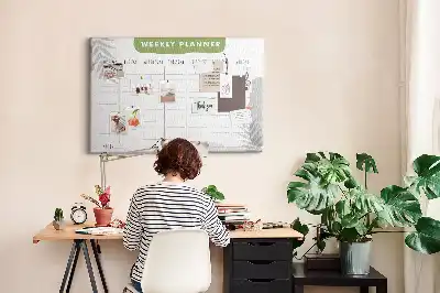 Weekly planner cork memo board