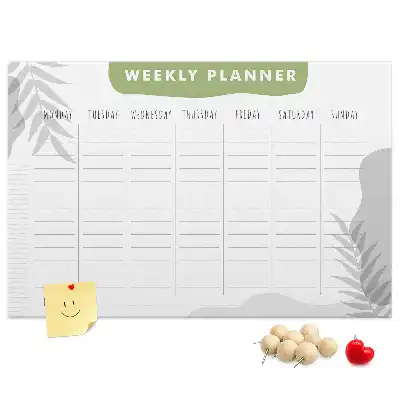 Weekly planner cork memo board