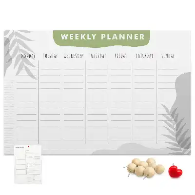 Weekly planner cork memo board