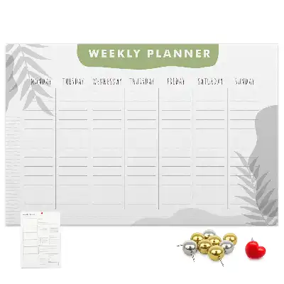 Weekly planner cork memo board
