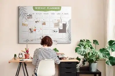Weekly planner cork memo board