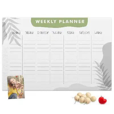 Weekly planner cork memo board