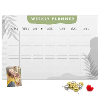 Weekly planner cork memo board