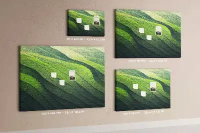 Abstract Green Fields Printed Cork Memo Board