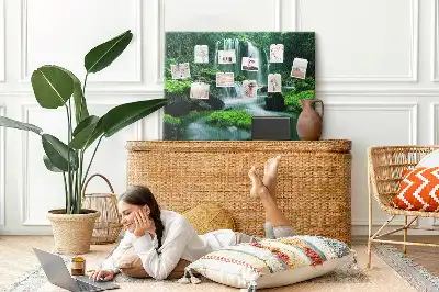 Waterfall Among Moss Cork Memo Board