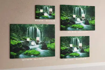 Cork memo board Waterfall among moss