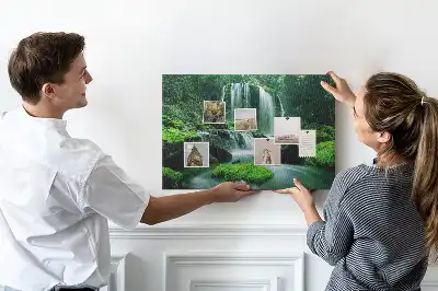 Waterfall Among Moss Cork Memo Board