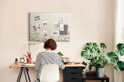 Blooming Flowers Printed Cork Memo Board