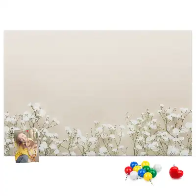 Blooming Flowers Printed Cork Memo Board