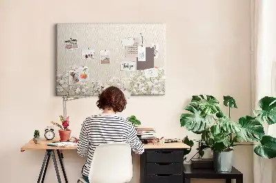 Blooming Flowers Printed Cork Memo Board