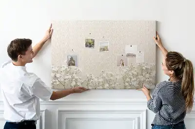 Printed Cork Memo Board Blooming flowers