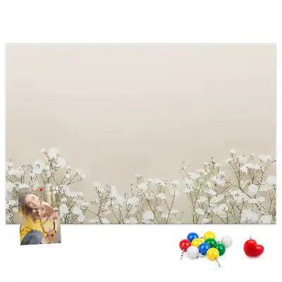 Blooming Flowers Printed Cork Memo Board