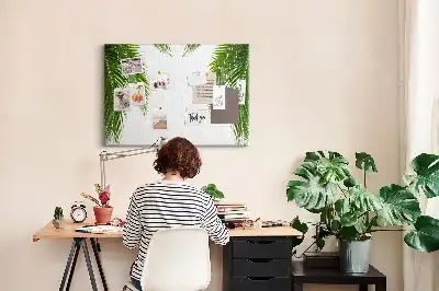 Palm leaf design cork memo board