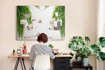 Palm leaf design cork memo board