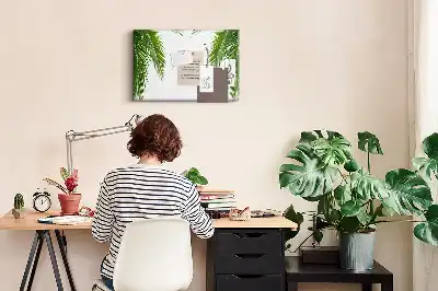 Palm leaf design cork memo board