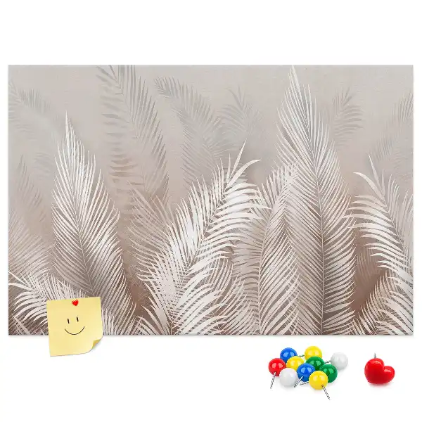Tropical leaves cork memo board