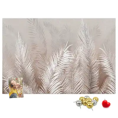 Tropical leaves cork memo board