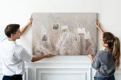 Tropical leaves cork memo board