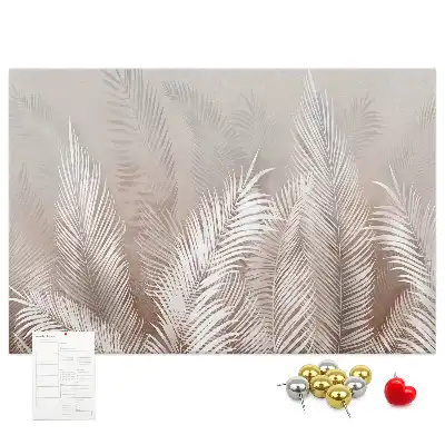 Tropical leaves cork memo board