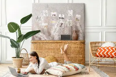 Tropical leaves cork memo board