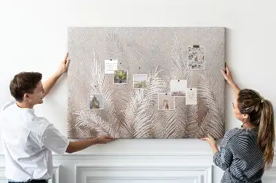 Tropical leaves cork memo board