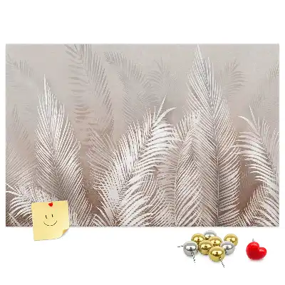 Tropical leaves cork memo board