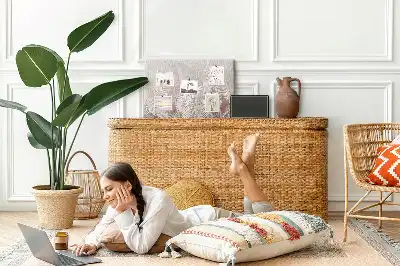 Tropical leaves cork memo board